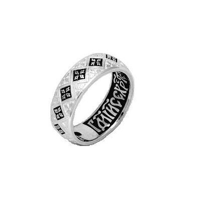Православное кольцо "Спаси и сохрани" из серебра 925 пробы фото