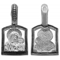 Казанская Богородица. Серебряная иконка, серебро 925 пробы с чернением фото