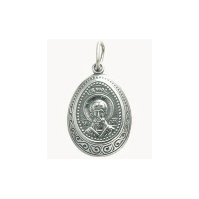 Святой Николай Чудотворец. Нательная иконка из серебра 925 пробы фото