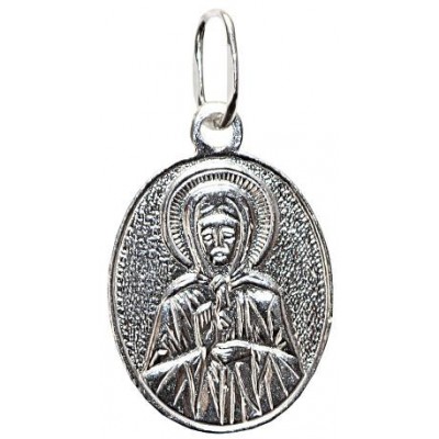 Матрона Московская Святая. Нательная иконка из серебра 925 пробы фото