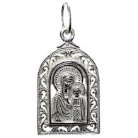 Казанская Богородица. Образок из серебра 925 пробы фото