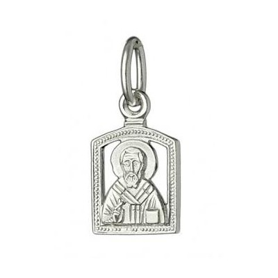 Святой Николай Чудотворец. Нательная именная иконка из серебра 925 пробы фото