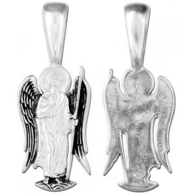 Ангел-Хранитель. Нательная иконка из серебра 925 пробы с чернением фото