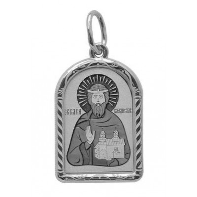 Святой благоверный князь Владислав. Нательная именная иконка из серебра 925 пробы фото