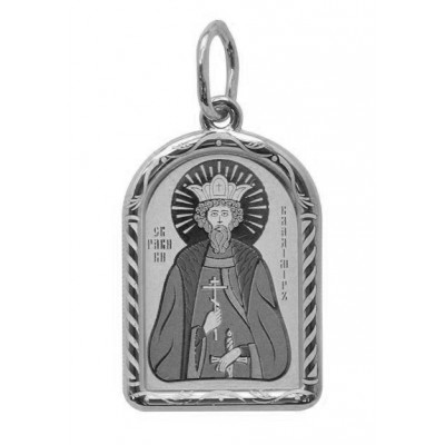 Святой равноапостольный князь Владимир. Нательная именная иконка из серебра 925 пробы фото