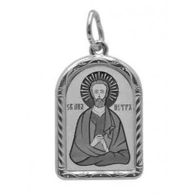 Святой апостол Пётр. Нательная именная иконка из серебра 95 пробы фото