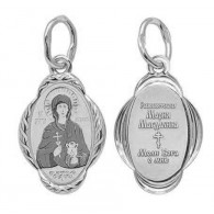 Святая мироносица равноапостольная Мария Магдалина. Нательная именная иконка из серебра 95 пробы фото