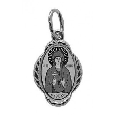 Святая великомученица Марина (Маргарита). Нательная именная иконка из серебра 95 пробы фото