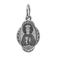 Святая великомученица Варвара. Именная иконка на цепочку из серебра 925 пробы фото
