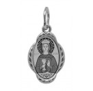 Святая великомученица Варвара. Именная иконка на цепочку из серебра 925 пробы
