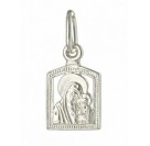 Казанская Богородица. Нательная иконка из серебра 925 пробы