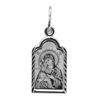 Владимирская Богородица. Иконка из серебра 925 пробы фото