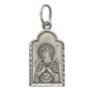 Семистрельная Богородица (Умягчение злых сердец).  Нательная иконка из серебра 925 пробы