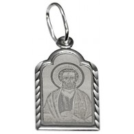 Святой апостол Пётр. Нательная именная иконка из серебра 925 пробы фото