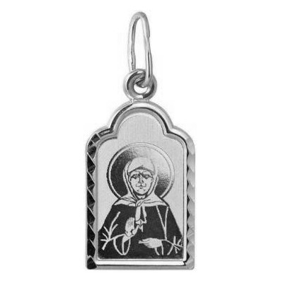Святая Матрона Московская. Нательная именная иконка из серебра 925 пробы фото