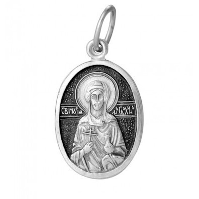 Святая Мария Магдалина. Нательная именная иконка из серебра 925 пробы фото