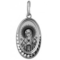 Умиление Богородица (Радуйся невеста неневестная). Нательная иконка из серебра 925 пробы фото