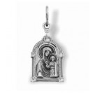 Казанская Богородица. Нательная иконка из серебра 925 пробы 
