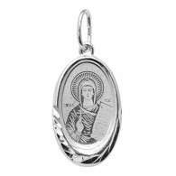 Святая мученица Дарья (Дария).  Нательная именная иконка из серебра 925 пробы фото
