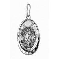 Казанская икона Божией Матери. Нательная иконка из серебра 925 пробы фото