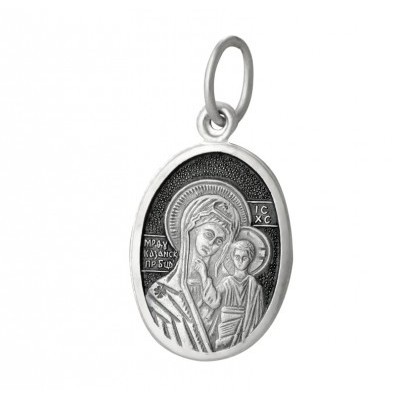 Казанская Богородица. Нательная иконка и серебра 925 пробы фото