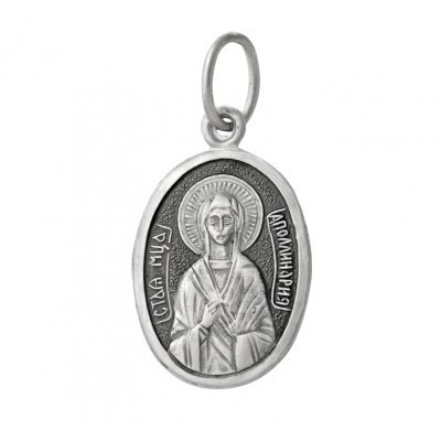 Преподобная Аполлинария (Пелагея, Полина). Именная иконка, серебро 925 пробы фото