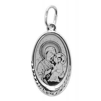 Тихвинская Богородица. Образок из серебра 925 пробы фото