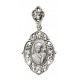 Казанская Богородица. Нательная икона с фианитами из серебра 925 пробы с чернением