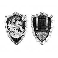 Святой Георгий Победоносец. Образок на шею из серебра 925 пробы с чернением фото