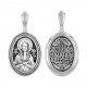Преподобная Мария Египетская. Нательная иконка на цепочку, серебро 925 пробы с чернением