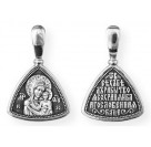 Казанская Богородица. Нательная иконка из серебра 925 пробы с чернением