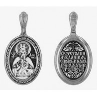 Преподобный Даниил Столпник. Именная иконка на цепочку из серебра 925 пробы с чернением фото