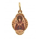 Семистрельная  (Умягчение злых сердец) Богородица. Серебряная иконка , 925 проба с красной позолотой