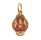 Умиление Богородица. Серафимо-Дивеевская. Нательная иконка из серебра 925 пробы с красной позолотой