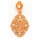 Казанская Богородица. Нательная иконка с фианитами, серебро 925 пробы с золотым покрытием