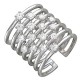 Соблазнительное многорядное разомкнутое кольцо из коллекции Fashion Story silver, украшенное фианитами, из серебра 925 пробы