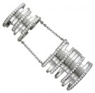 Многорядное кольцо на цепочке на две фаланги из коллекции Fashion Story silver, украшенное фианитами, из серебра 925 пробы