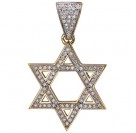 "Звезда Давида". Иудейская подвеска с бриллиантами из желтого золота 750 пробы