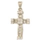 Блистательный крест с бриллиантами из белого золота 585 пробы