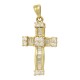 Роскошный крест с россыпью бриллиантов из золота 585 пробы