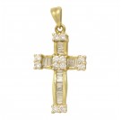 Роскошный крест с россыпью бриллиантов из золота 585 пробы