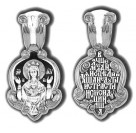 Икона Божией Матери «Неупиваемая чаша». Образок из серебра 925 пробы с чернением