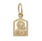 Казанская  Богородица. Аккуратный нательный образок из золота 585 пробы