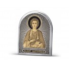 Икона  Пантелеимон Св. из серебра 960 пробы