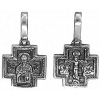 Крест нательный "Св.Николай Чудотворец" из серебра 925 пробы фото