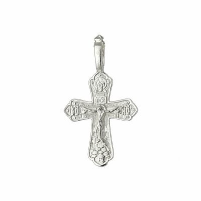 Православный нательный крест из серебра 925 пробы фото