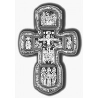 Крест православный Святая Троица, Свт. Николай Чудотворец, Мч Трифон, Три Святителя из серебра 925 пробы фото