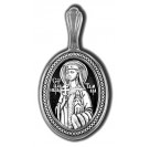 Святая царица Тамара. Именная нательная иконка из серебра 925 пробы с чернением