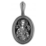 Великомученица Варвара. Именная иконка-кулон из серебра 925 пробы с чернением фото