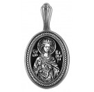 Великомученица Варвара. Именная иконка-кулон из серебра 925 пробы с чернением